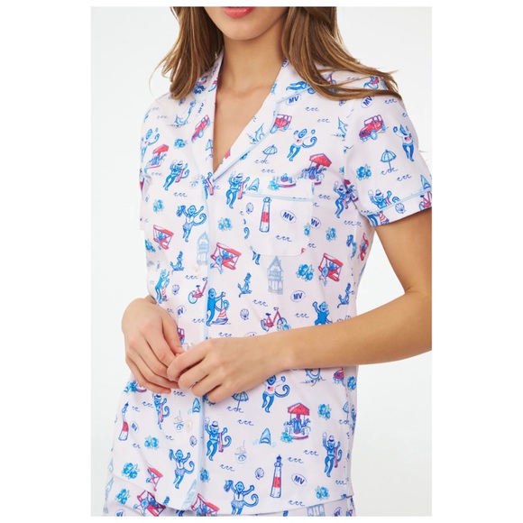Roller Rabbit Other - Roller Rabbit Martha’s Vineyard Monkey Polo Pajamas Small NWT